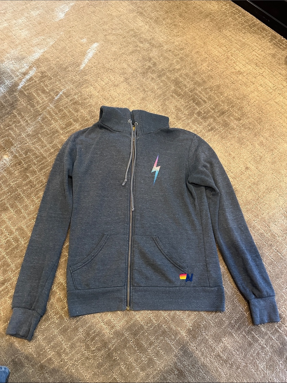 Aviator Nation Lightning Bolt Zip Up Sweatshirt